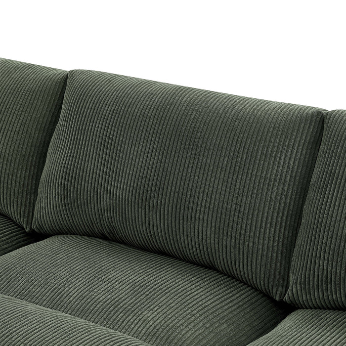 Upholstered Symmetrical Modular Sectional With 6 Seating Options And Movable Ottomans - Dark Green