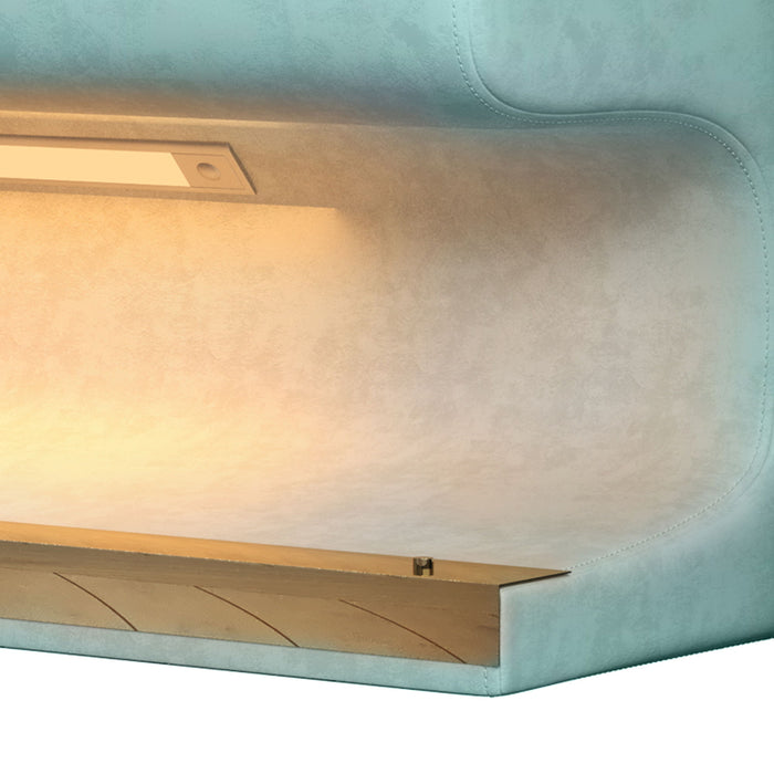 Modern Upholstered Entryway Bench With LED Sensor Light