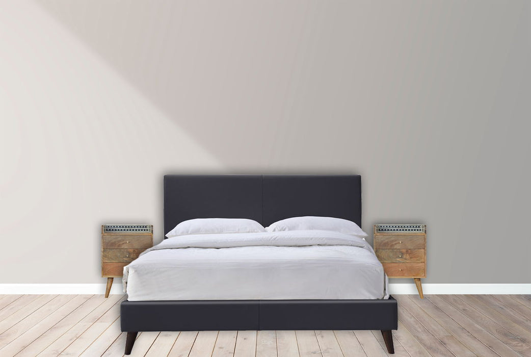 Inlay Bone Gallery Back Nightstand - Brown