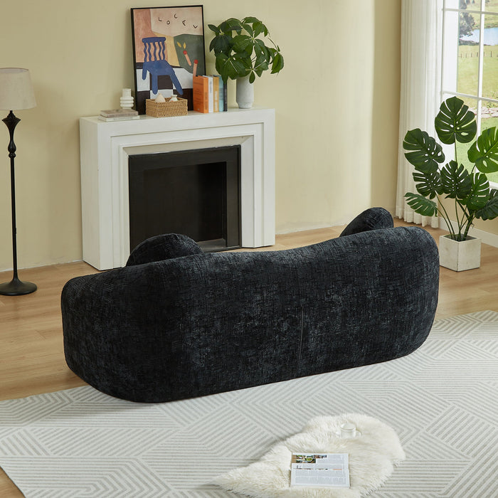 Curved Convertible Sofa, 2 In 1 Frameless Folding Sofa Bed With Pull Out Base And Deep Seat