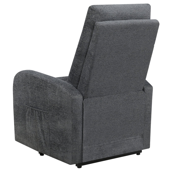 Lyle - Upholstered Power Massage Chair With Heat And Remote Control - Charcoal