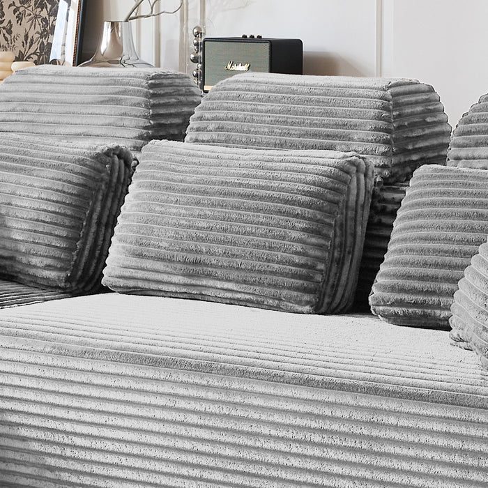 Sectional Sleeper Sofa & Storage Pockets, Modular Couch With Throw Pillows For Living Room