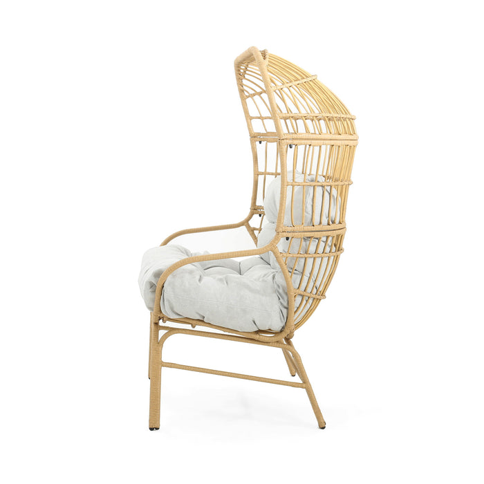 Palos - Outdoor Wicker Loveseat - Light Brown