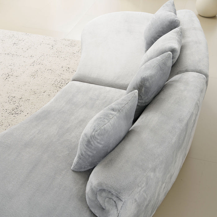 Modern Curved Sofa With Pillows