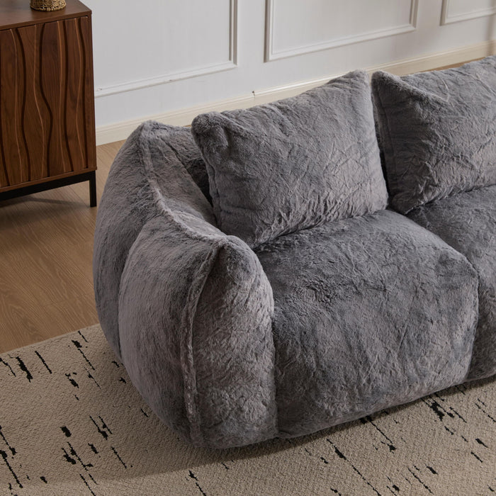 Giant Bean Bag Couch, Ultra Soft Fluffy Loveseat For Living Room