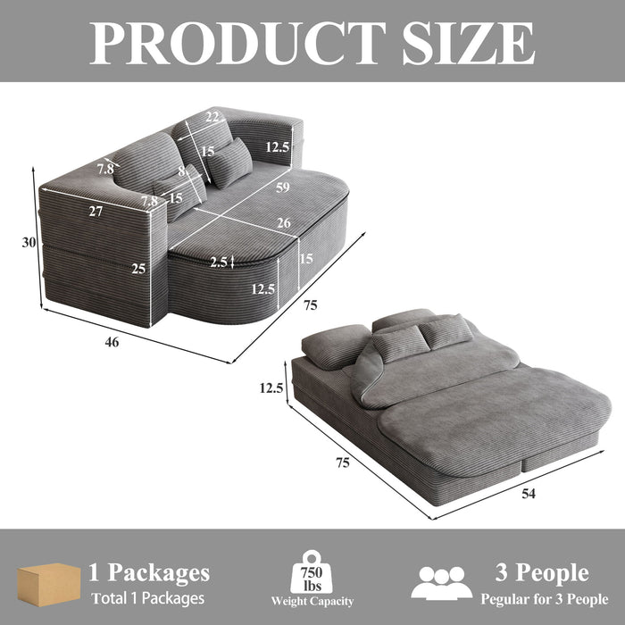 2 In 1 Foldable Sofa Bed With Multi Functional Blanket