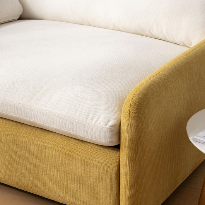 Oversized Single Sofa Chair Wide And Deep Seat, Modern Upholstered Comfy Blocking Couch Lounge With Pillows