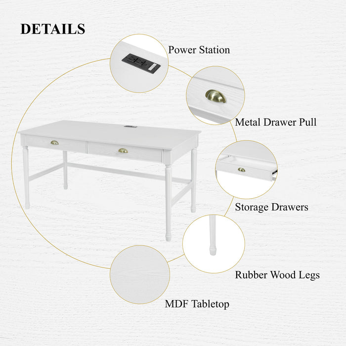 Modern Writing Desk With Drawers For Home Office