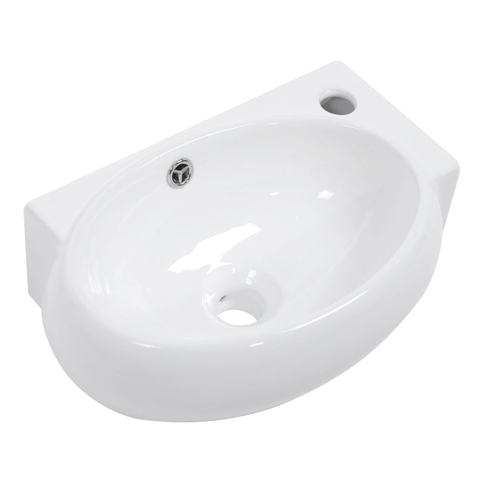 Modern Aesthetic Rectangle Wall Mount Bathroom Sink With Single Faucet Hole