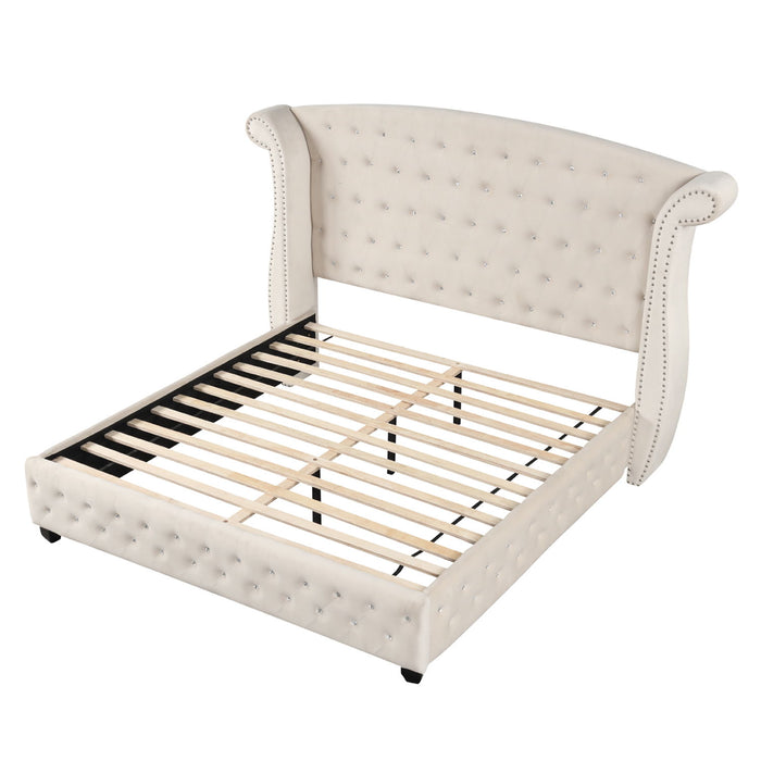 Sophia - Crystal Tufted Upholstered Bed