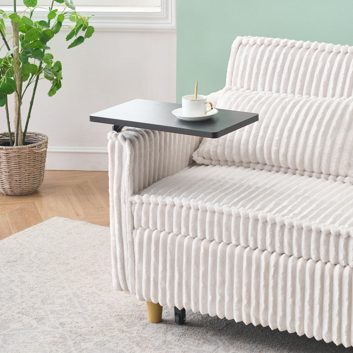 Pull Out Sofa With Movable Tabletop And USB Ports