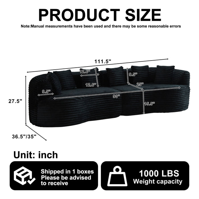 Sectional Sofa, Oversized 4 Seater With Deep Seat Design