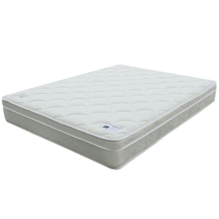 9" Size Bed Mattress With Bonnell Coil Inner Spring And 2.5" Euro Top Foam + Spring Material - White - Full