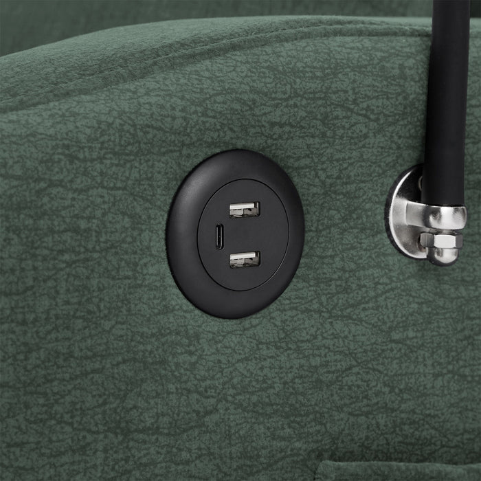 Convertible Sofa Bed Loveseat Sofa With Three USB Ports, Two Side Pockets, Two Cup Holders And 360° swivel Phone Holder For Living Room