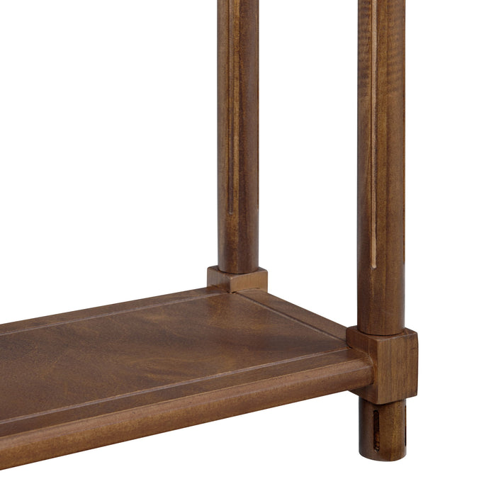 Narrow Side End Tables With Shelf (Set of 2) - Chestnut