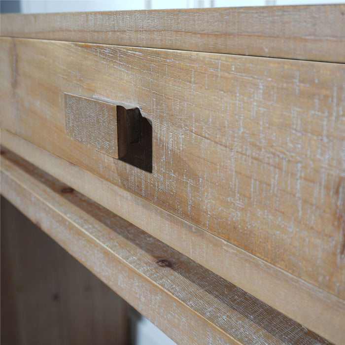 Rustic Wood Console Table With 3 Drawers Entryway Table For Hallway, Foyer, Or Office - Natural / Natural & Light Brown / Natural Wood / Natural Wood Wash / Natural / Rustic
