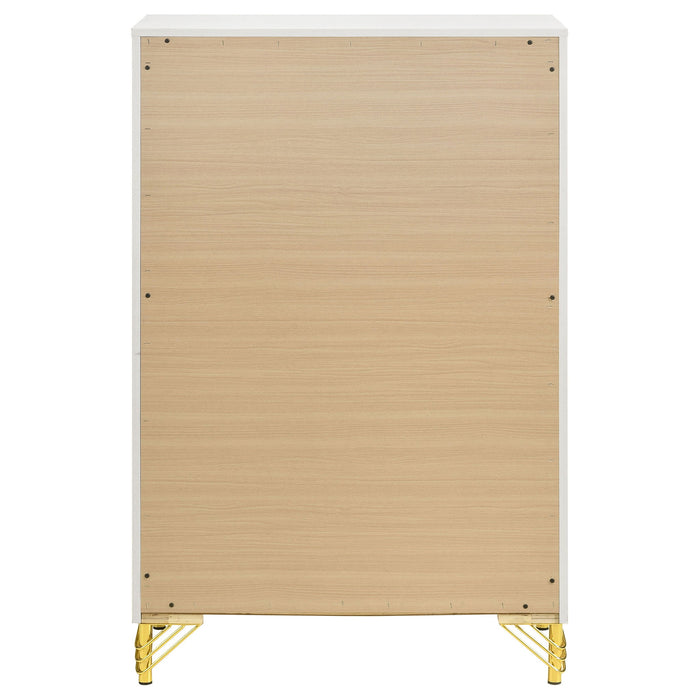 Chesney - 5 Drawer Chest With Trim - White