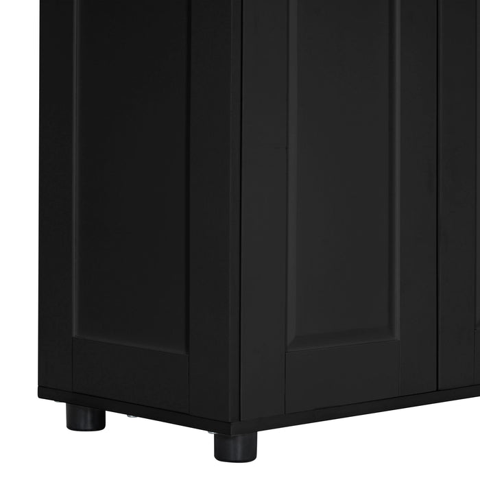 Storage Cabinet With Adjustable Shelves, 2 Doors, Rectangle Design For Bathroom