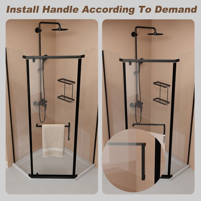 Frameless Neo Angle Shower Door WithTempered Glass