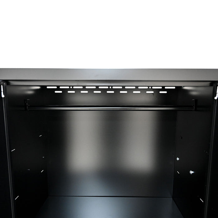 Steel Filing Cabinet With Compartments For Office Use, Storage, File Storage, Archives, And High And Low Cabinets - Black / Red