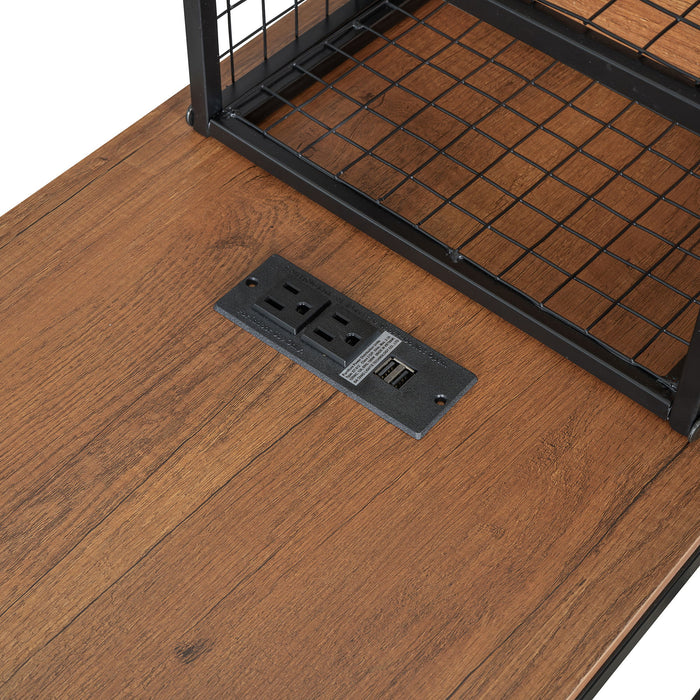 House Frame With Desk, Shelves, Power Outlets And USB Ports