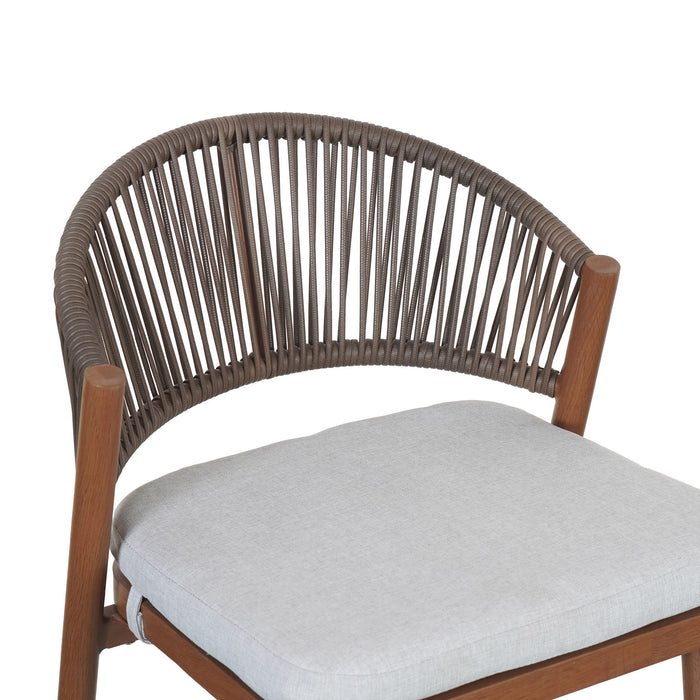 Outdoor 26" Counter Height Metal Frame Counter Stools With Scallop Shaped Backrest & Water Resistant Cushions