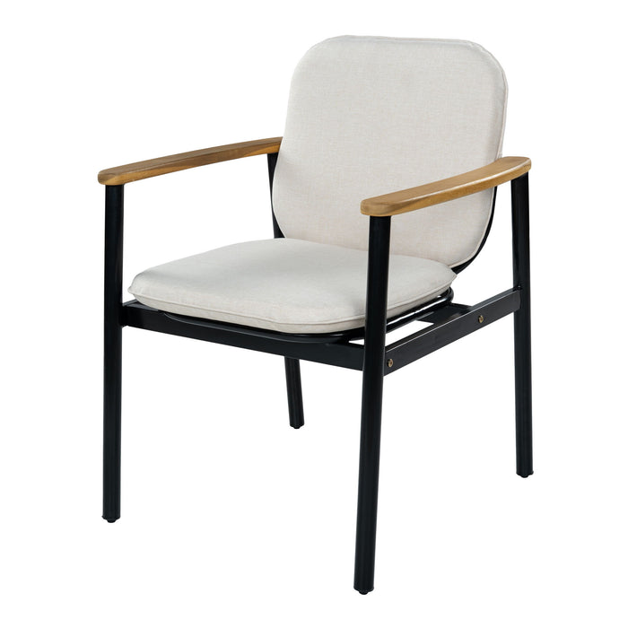 Outdoor Dining Chair - Beige / Black / Teak