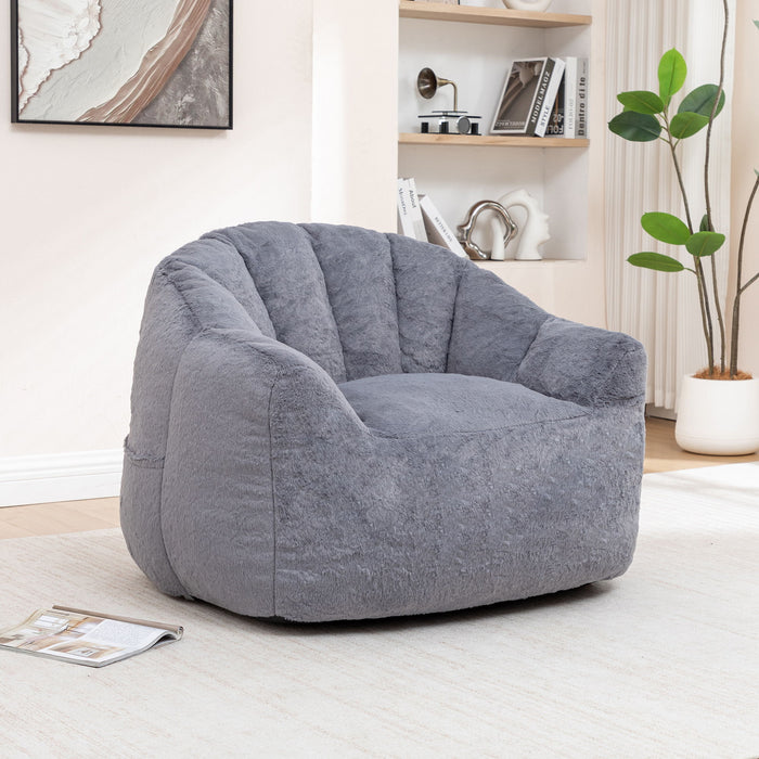 Beanbag Chair, Beanbag Sofa Chair With Armrests Stuffed High Density Foam