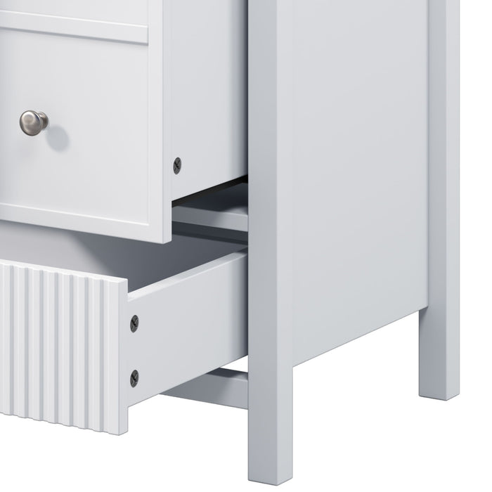 Bathroom Vanity With Separate Sink, Soft Close Doors And 4 Drawers