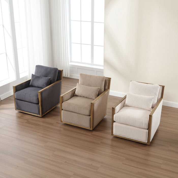 Comfy Accent Barrel Chair, 360 Degree Swivel