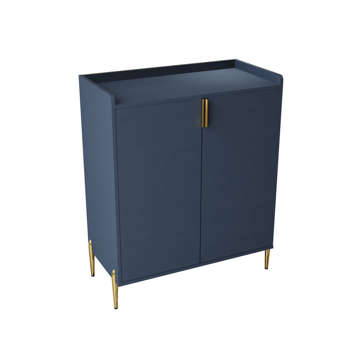 Wine Bar Cabinet With Adjustable Shelf, 2 Door Sideboard With Soft-Closing Hinges And Feet