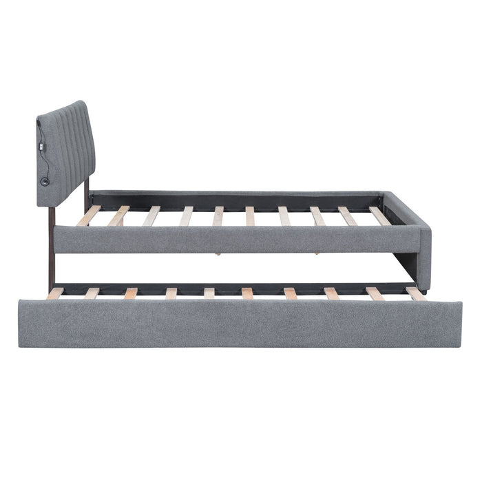 Upholstered Platform Bed With Trundle
