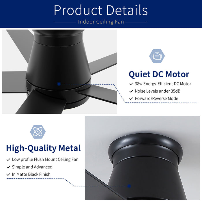 Flush Mount Ceiling Fan With Light