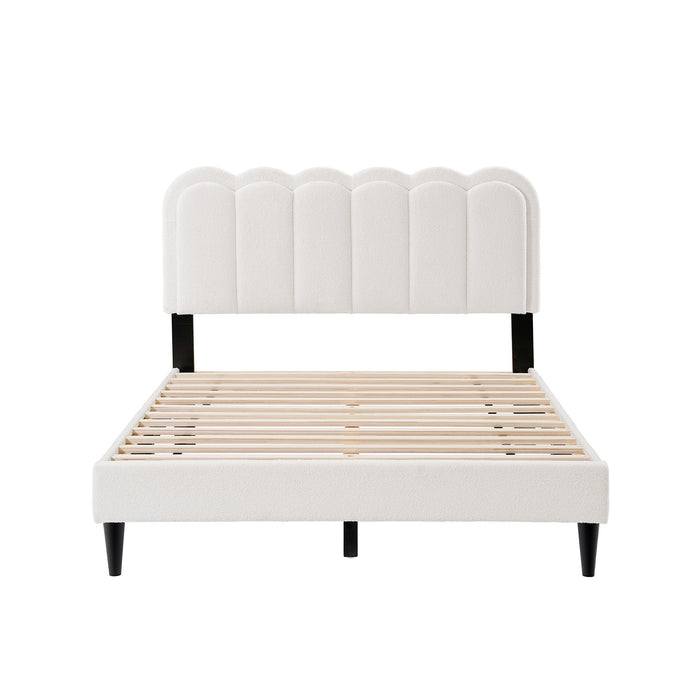 Lambswool Petal Headboard Bed Frame
