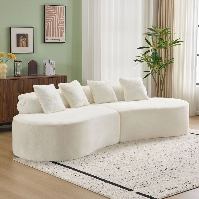 Modern Curved Sofa With Pillows
