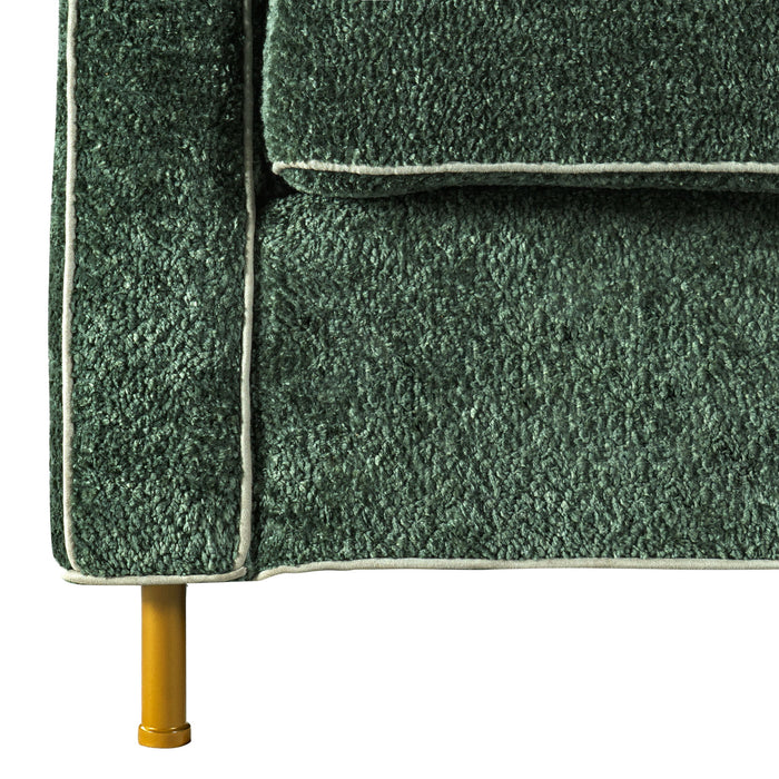 Accent Chair Upholstered Single Sofa With Square Arms, Sewn Pillow Back For Living Room