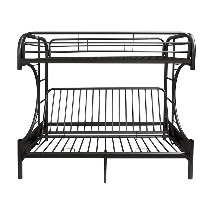 Eclipse - Twin Long Queen Futon Bunk Bed - Black