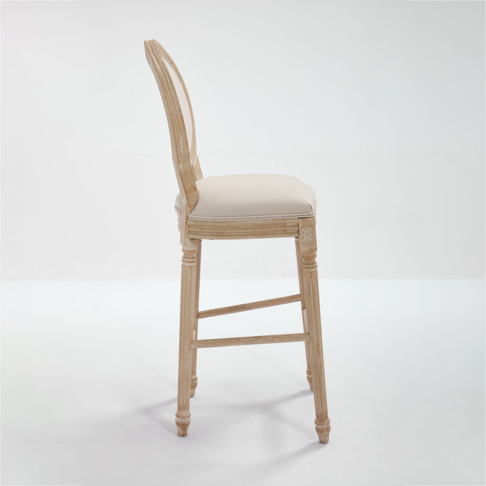 French Country Bar Chairs & Round Back (Set of 2)