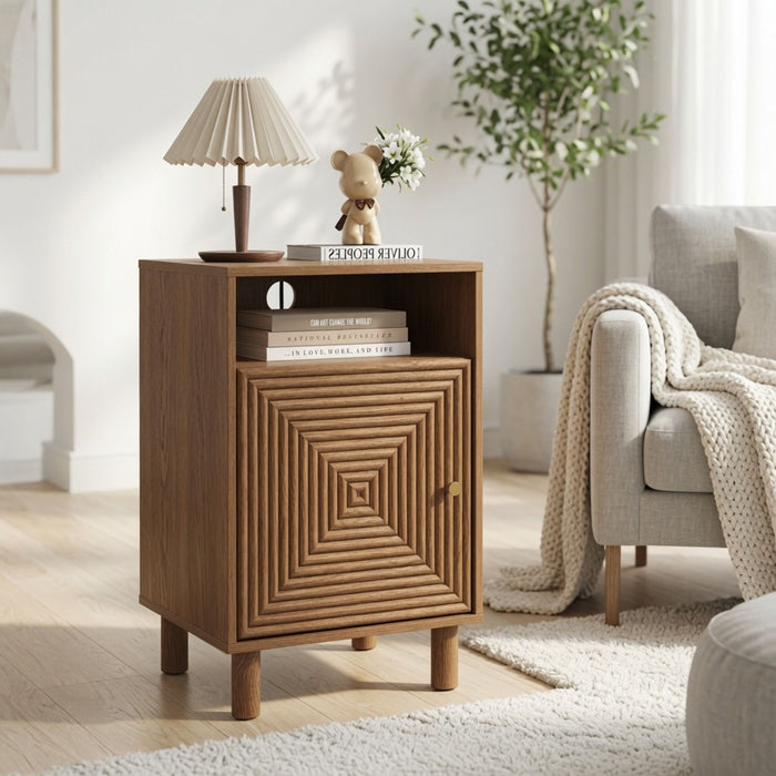 Nightstand With Charging Station & Storage