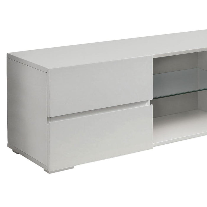 Glossy 4 Drawer TV Console - White