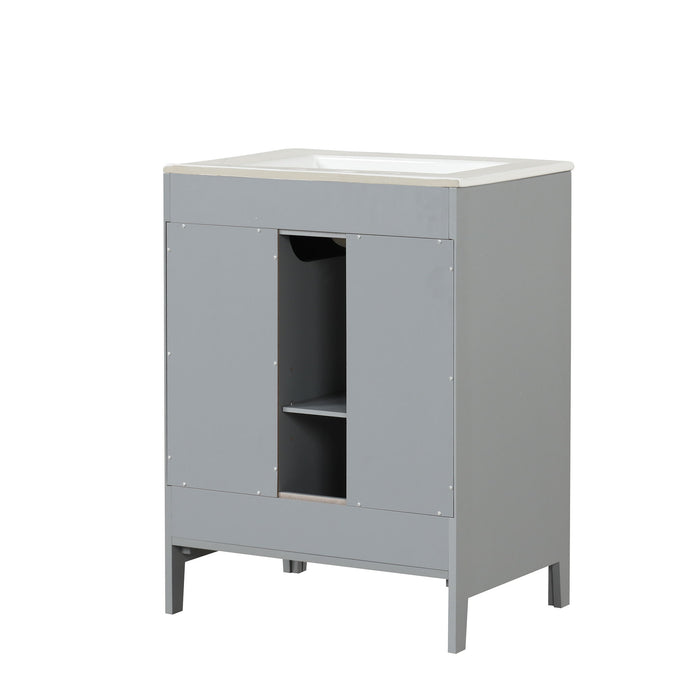 Modern Bathroom Vanity With Sink, Cabinet With 2 Drawers And Door, Adjustable Shelf