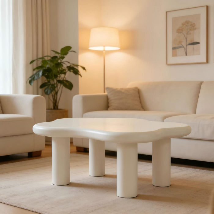 Cloud Shaped Coffee Table With 4 Round Legs