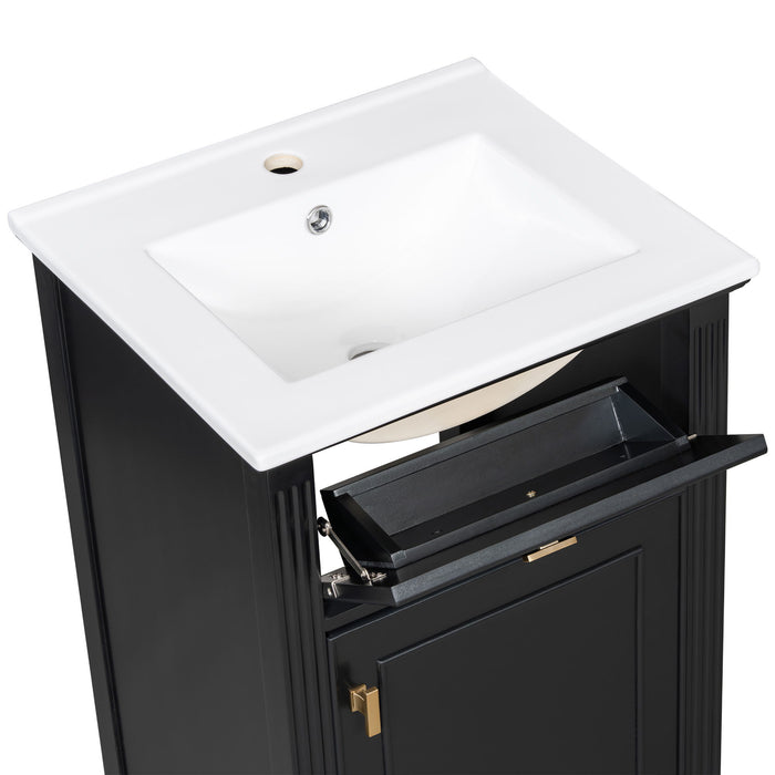 Bathroom Vanity With Sink, Adjustable Shelf, Tilt-Out Drawer