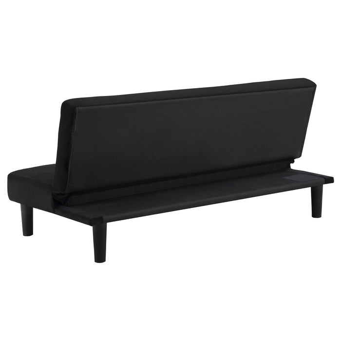 Boston - Tufted Convertible Sofa Bed Armless Design - Black