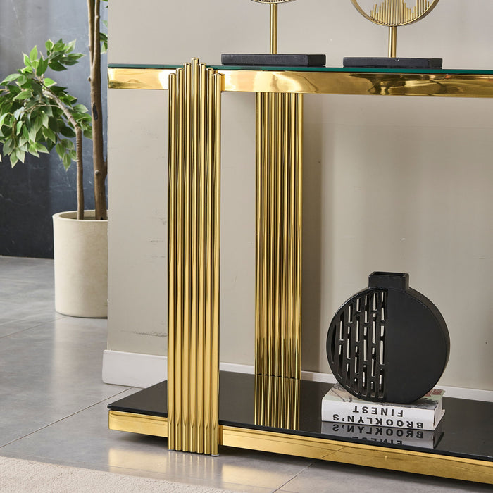 Console Table With Double Tier Storage