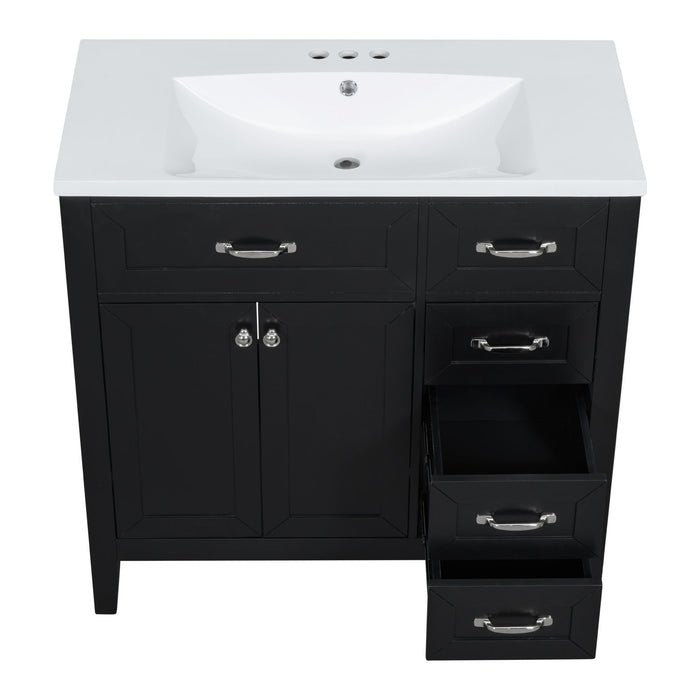 Modern Bathroom Vanity With Sink, Freestanding With Drawers And Doors