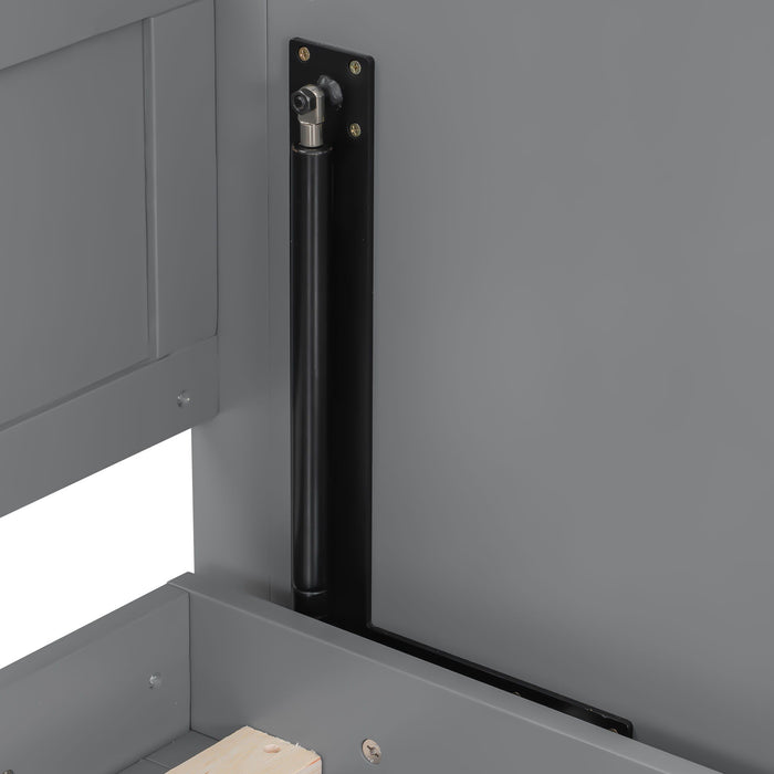 Murphy Bed With Desk, LED Lights & USB Charging Station