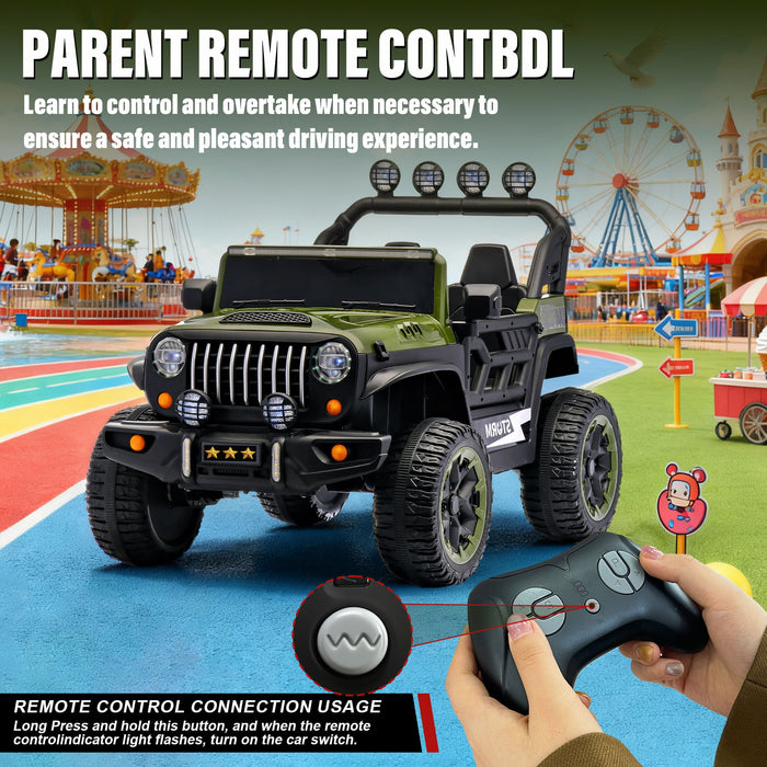 Electric Car With Remote Control, Colorful LED Lights, USB & MP3