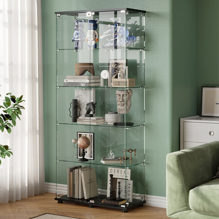 Display Cabinet With Shelf Double Doors And Lock