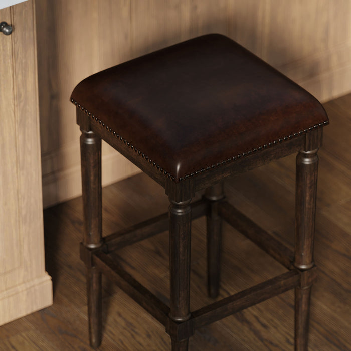 Square Stool With Upholstered Seat